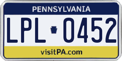 PA license plate LPL0452