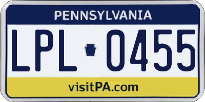 PA license plate LPL0455