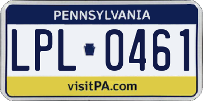 PA license plate LPL0461