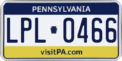 PA license plate LPL0466