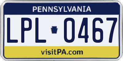 PA license plate LPL0467