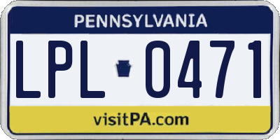 PA license plate LPL0471