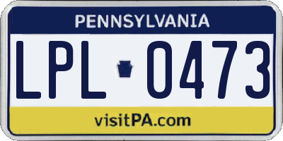 PA license plate LPL0473
