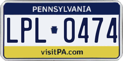 PA license plate LPL0474