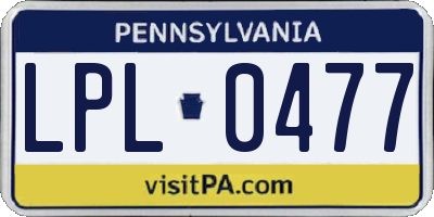 PA license plate LPL0477