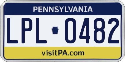 PA license plate LPL0482