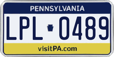 PA license plate LPL0489