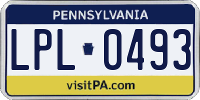PA license plate LPL0493