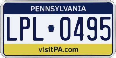 PA license plate LPL0495