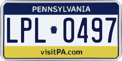 PA license plate LPL0497