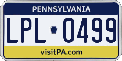 PA license plate LPL0499