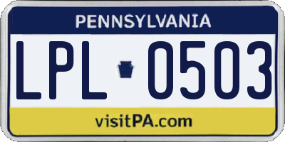 PA license plate LPL0503