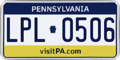 PA license plate LPL0506