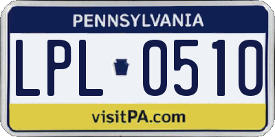 PA license plate LPL0510