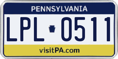 PA license plate LPL0511
