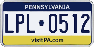 PA license plate LPL0512