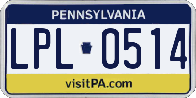 PA license plate LPL0514