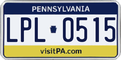 PA license plate LPL0515
