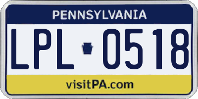 PA license plate LPL0518