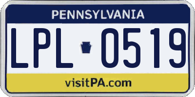 PA license plate LPL0519