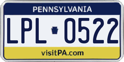 PA license plate LPL0522