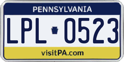 PA license plate LPL0523