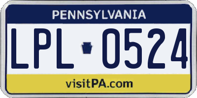 PA license plate LPL0524