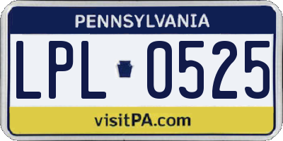 PA license plate LPL0525
