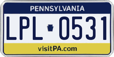 PA license plate LPL0531