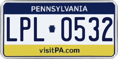 PA license plate LPL0532