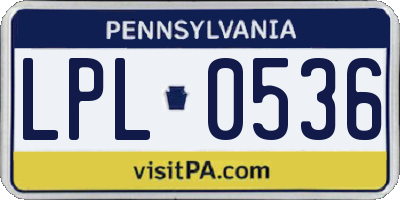 PA license plate LPL0536