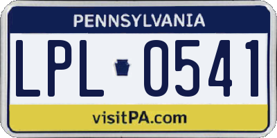 PA license plate LPL0541