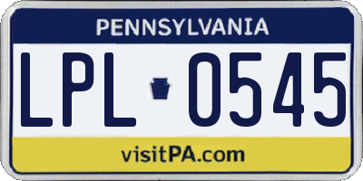 PA license plate LPL0545