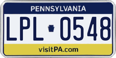 PA license plate LPL0548