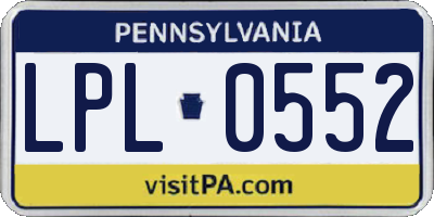 PA license plate LPL0552
