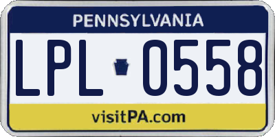 PA license plate LPL0558