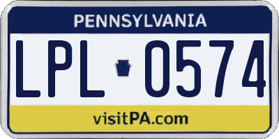 PA license plate LPL0574