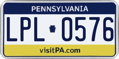 PA license plate LPL0576