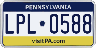PA license plate LPL0588