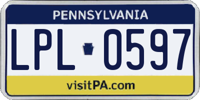 PA license plate LPL0597