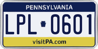 PA license plate LPL0601