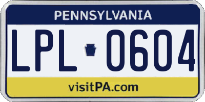 PA license plate LPL0604