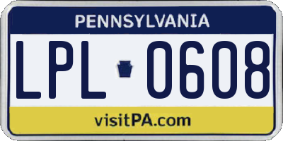 PA license plate LPL0608