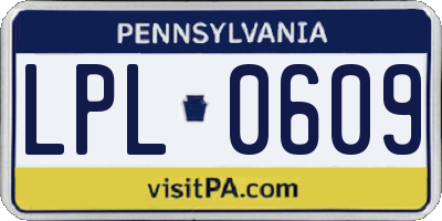 PA license plate LPL0609