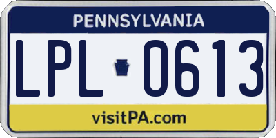 PA license plate LPL0613