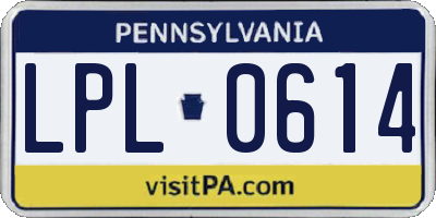 PA license plate LPL0614