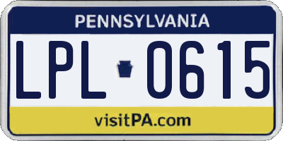 PA license plate LPL0615