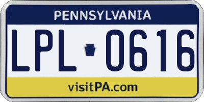 PA license plate LPL0616