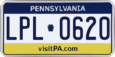 PA license plate LPL0620