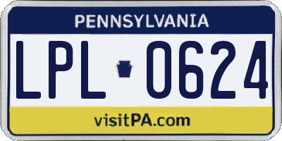 PA license plate LPL0624